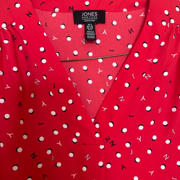 Jones New York Signature Long Sleeve Top, Red, Size XS, Pre-owned - Picture 3 of 11